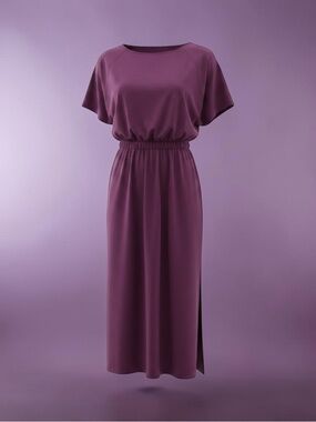 White House Black Market Plum Maxi Dress with Elastic Waist